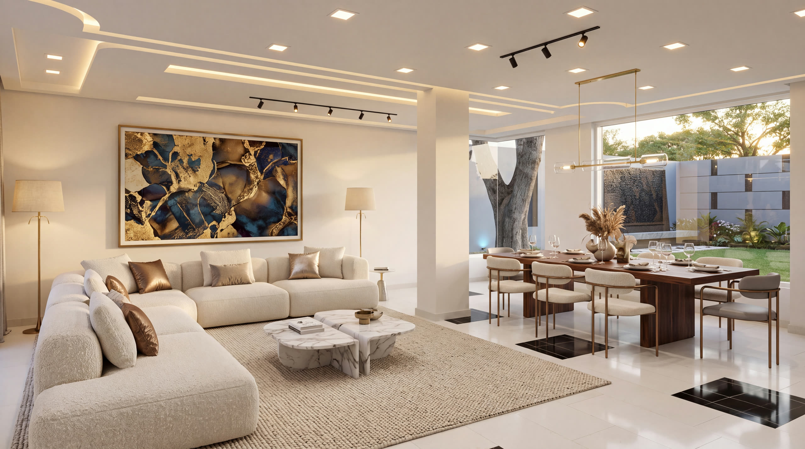 Render conceptual amoblada como residencia de alto lujo