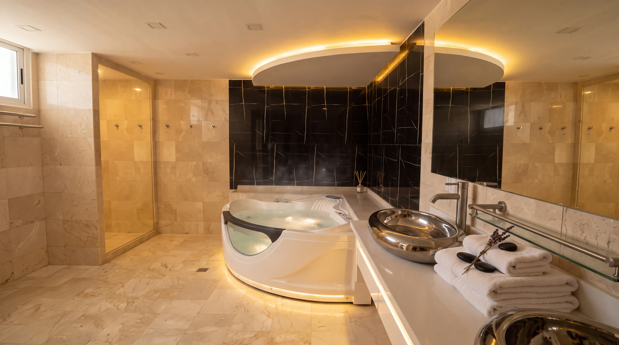 Recreación del baño con ambiente de spa