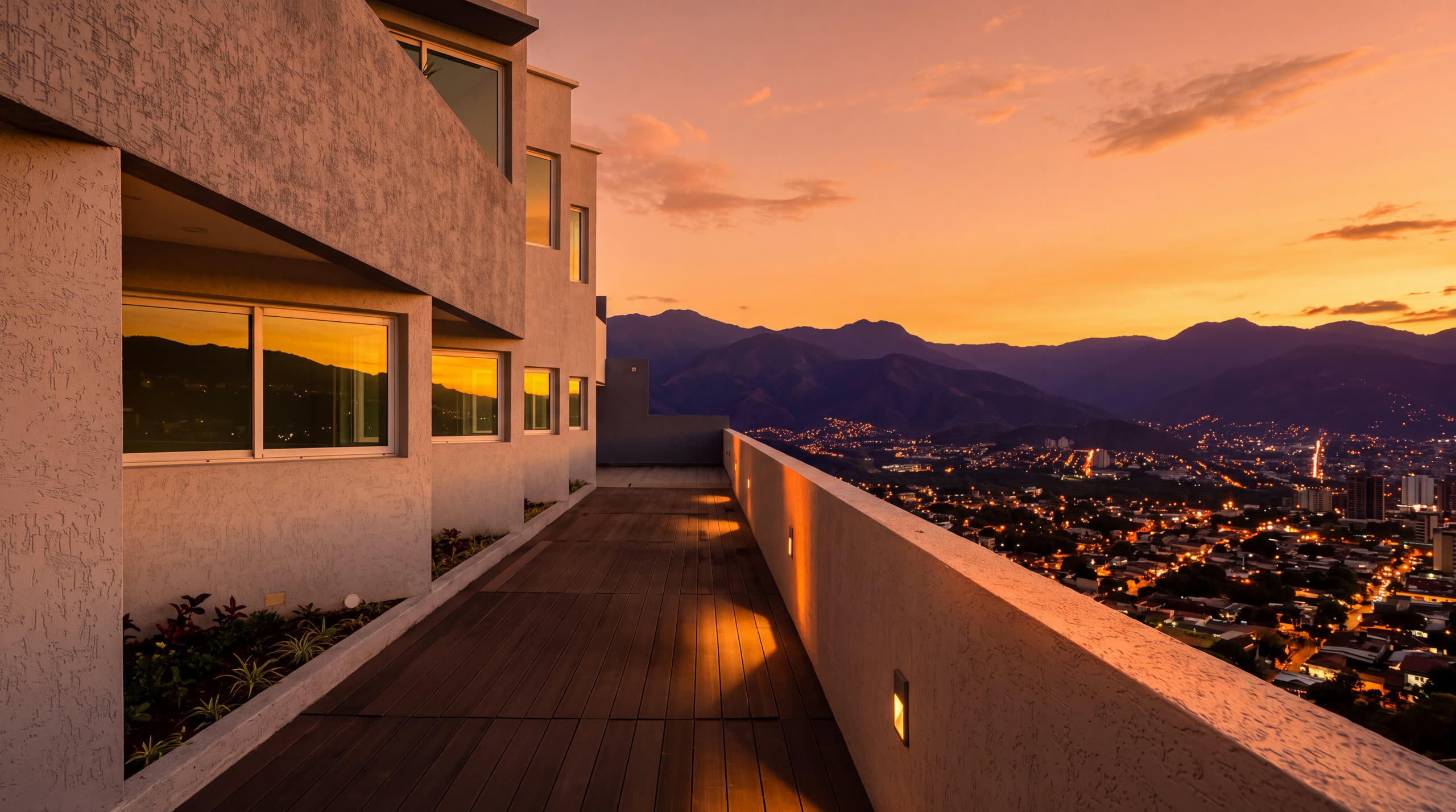 Recreación del atardecer desde el deck